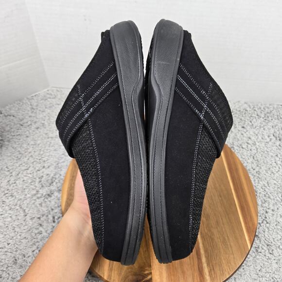 Orthofeet Mens 12EE Hudson Black Comfort Lifestyle Daily Clog Slipper 334 Wide - Picture 7 of 11